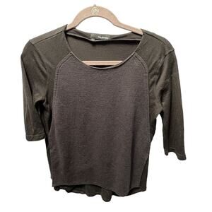 THE KOOPLES Women's Size S Sweater Top Black &‎ Gray Tencel Wool Blend